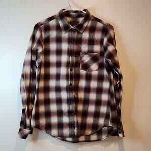 Pendleton Flannel Shirt Women's Size Medium Gray/Black/White EUC VERY NICE!!